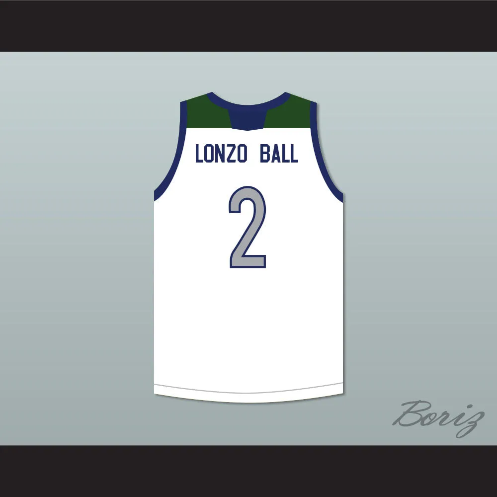 Lonzo Ball 2 Chino Hills Huskies White Basketball Jersey with Patch