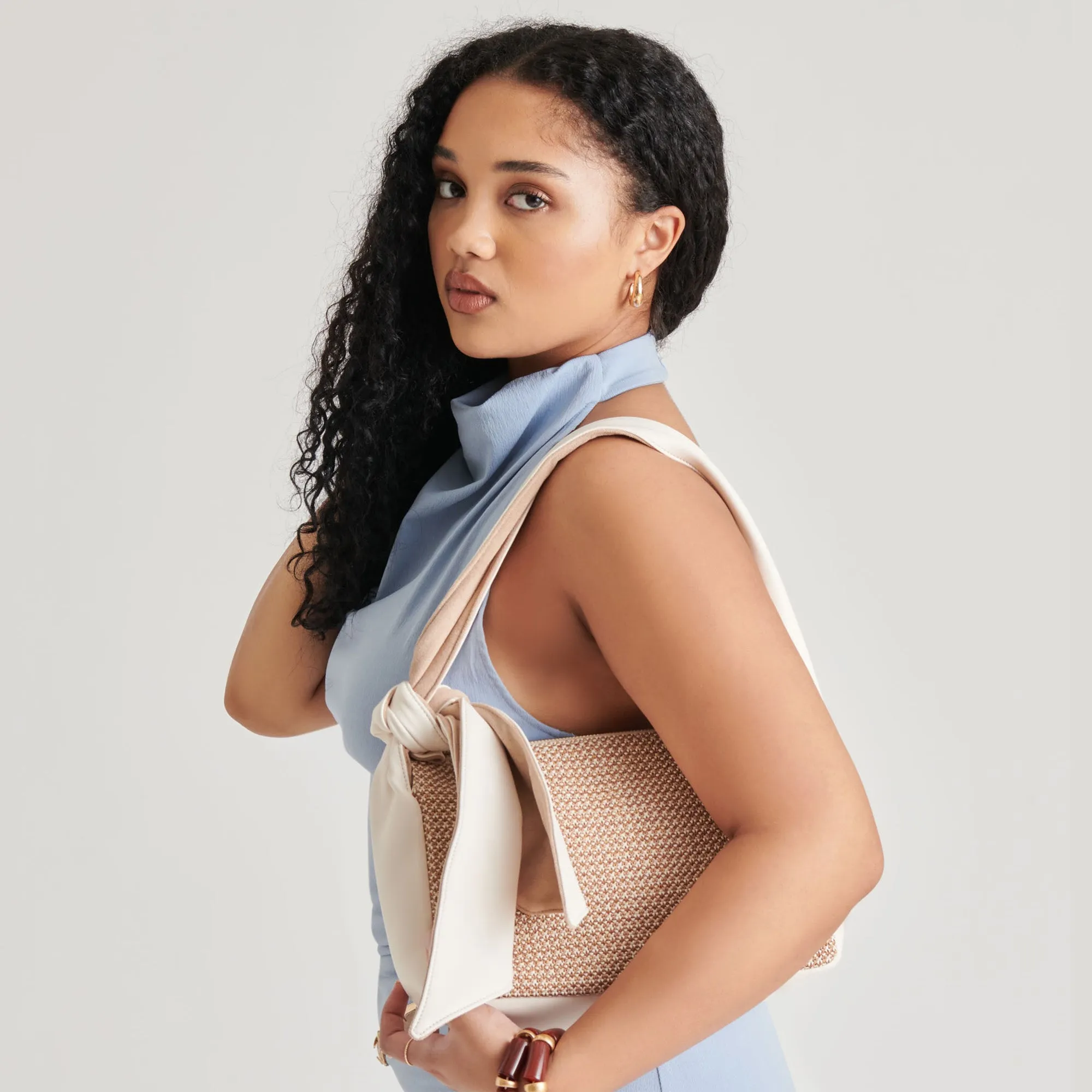 LUCIE SHOULDER BAG IVORY NATURAL RAFFIA