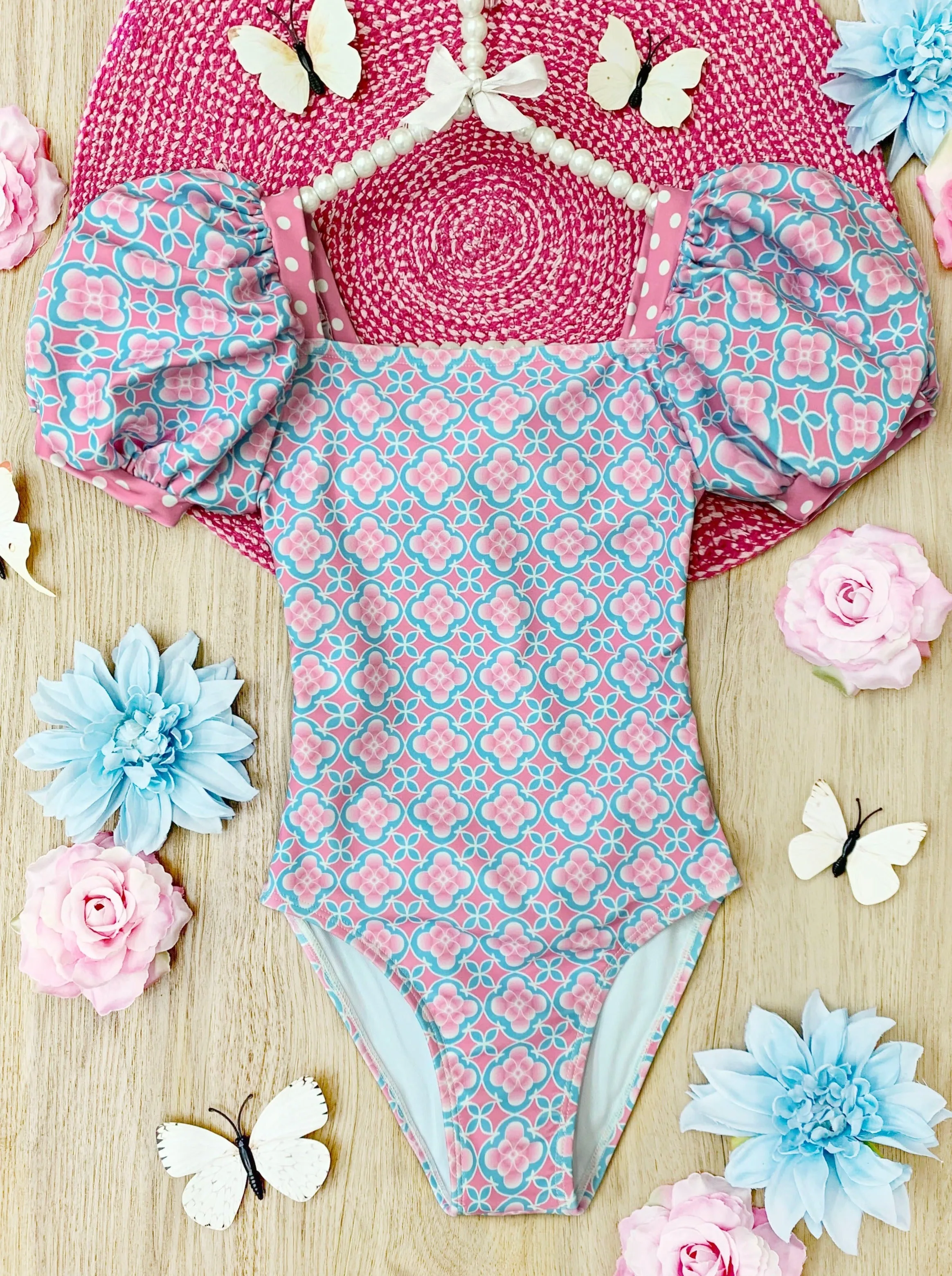 Made For Sunny Days Puff Sleeve One Piece Swimsuit