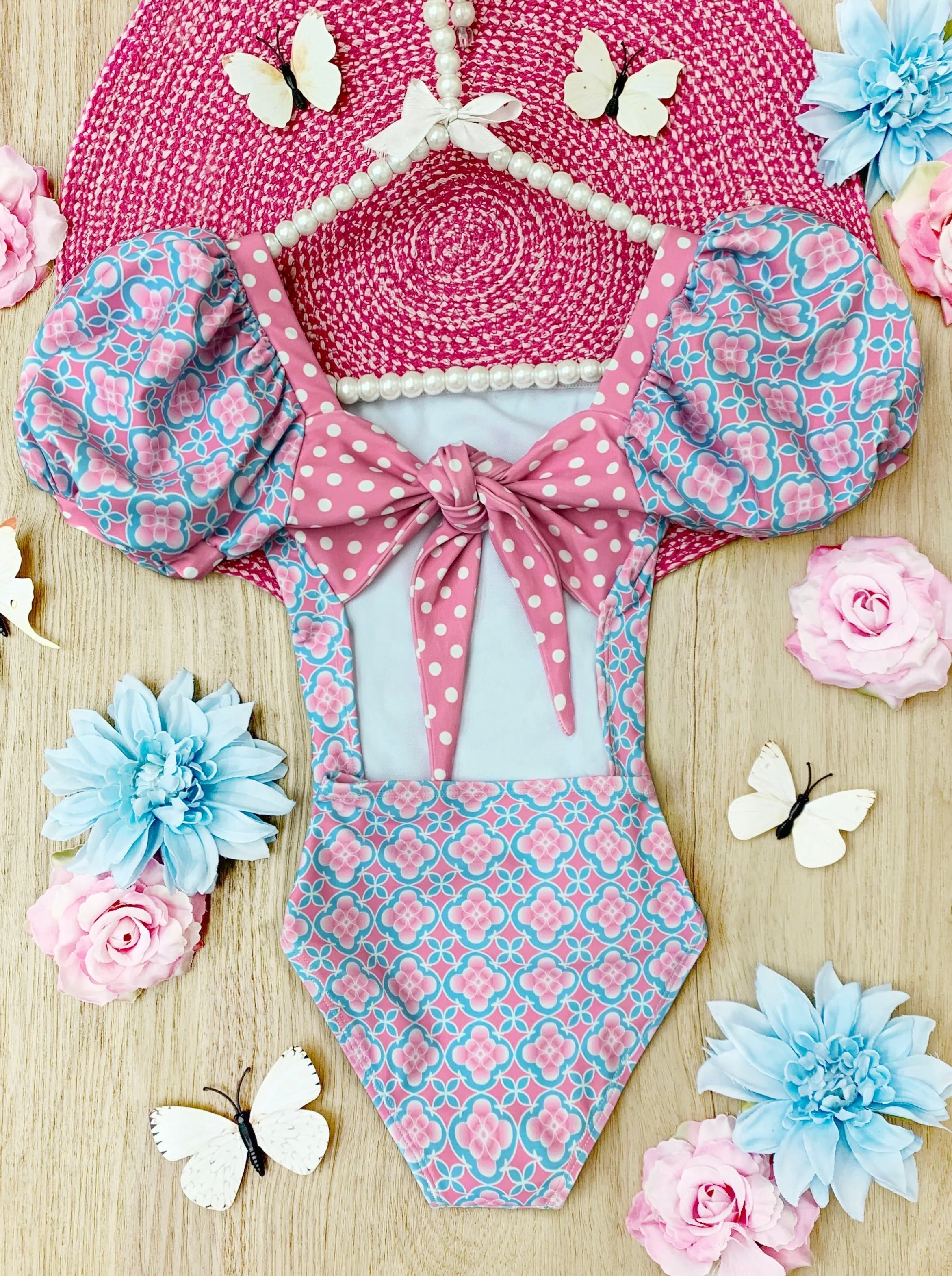 Made For Sunny Days Puff Sleeve One Piece Swimsuit