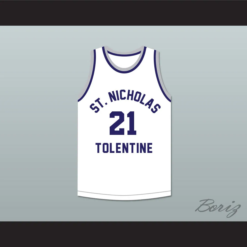 Malik Sealy 21 St. Nicholas of Tolentine High School White Basketball Jersey