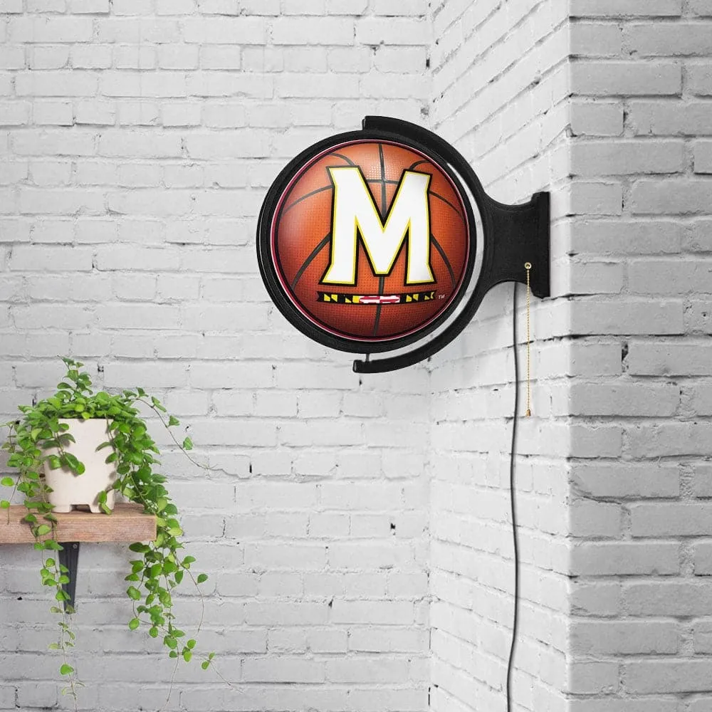 Maryland Terrapins: Basketball - Original Round Rotating Lighted Wall Sign