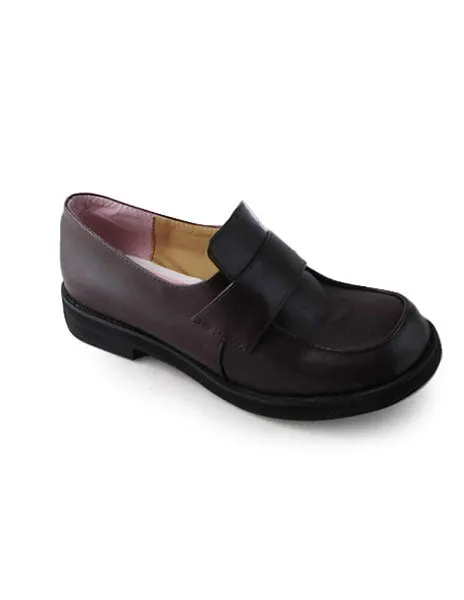 Matte Coffee Lolita Shoes Low Heels