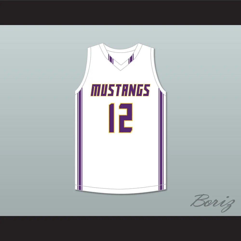 Max Christie 12 Rolling Meadows High School Mustangs White Basketball Jersey 2