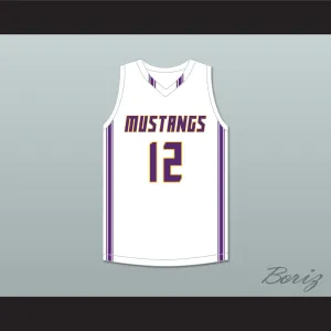 Max Christie 12 Rolling Meadows High School Mustangs White Basketball Jersey 2