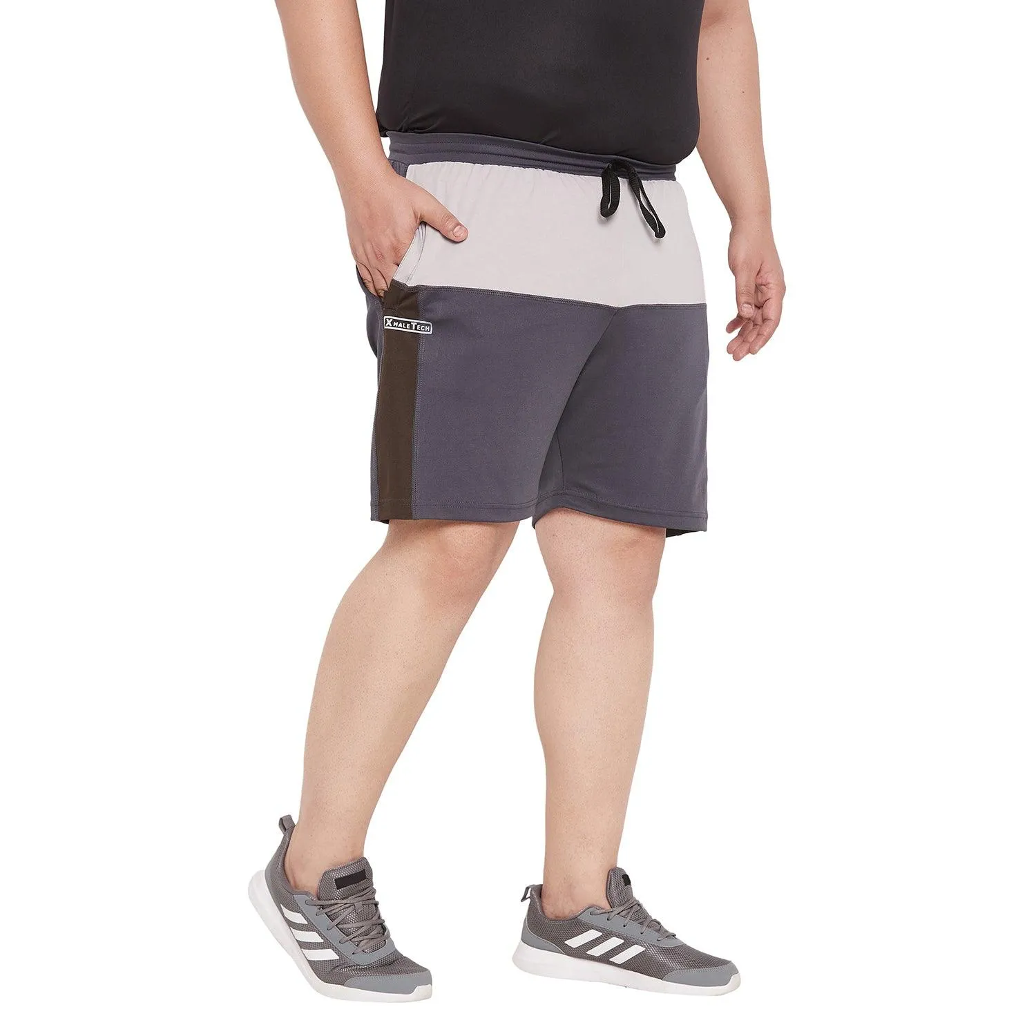 Men Plus Size Gaff Colorblock Shorts