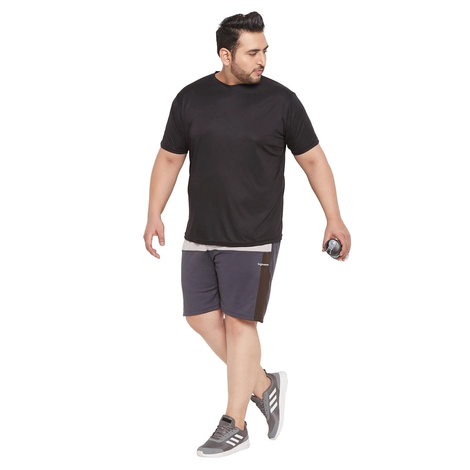 Men Plus Size Gaff Colorblock Shorts
