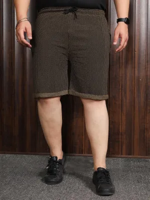 Men Plus Size Jaan-Yellow Jacquard Shorts