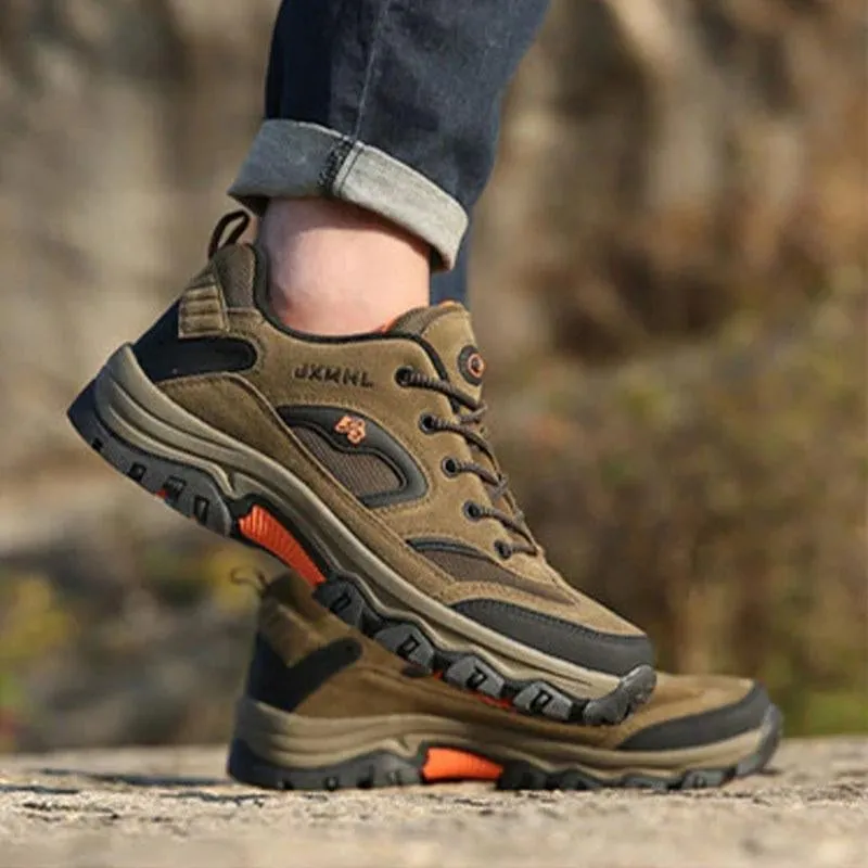 Men Shoes Comfortable Waterproof Outdoor Casual Shoes Lace-Up Rubber Sneakers