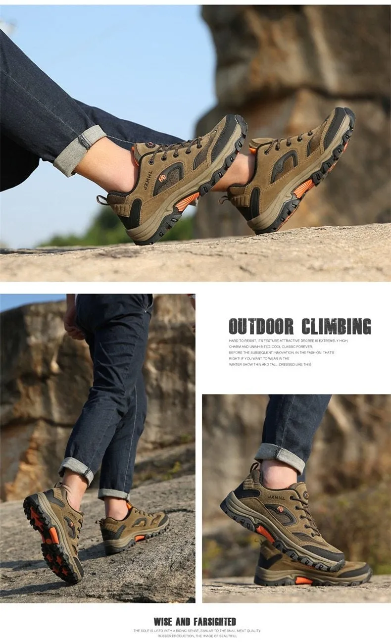 Men Shoes Comfortable Waterproof Outdoor Casual Shoes Lace-Up Rubber Sneakers