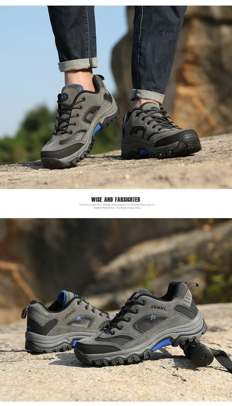 Men Shoes Comfortable Waterproof Outdoor Casual Shoes Lace-Up Rubber Sneakers