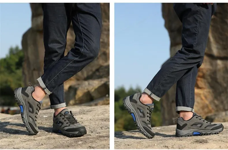 Men Shoes Comfortable Waterproof Outdoor Casual Shoes Lace-Up Rubber Sneakers