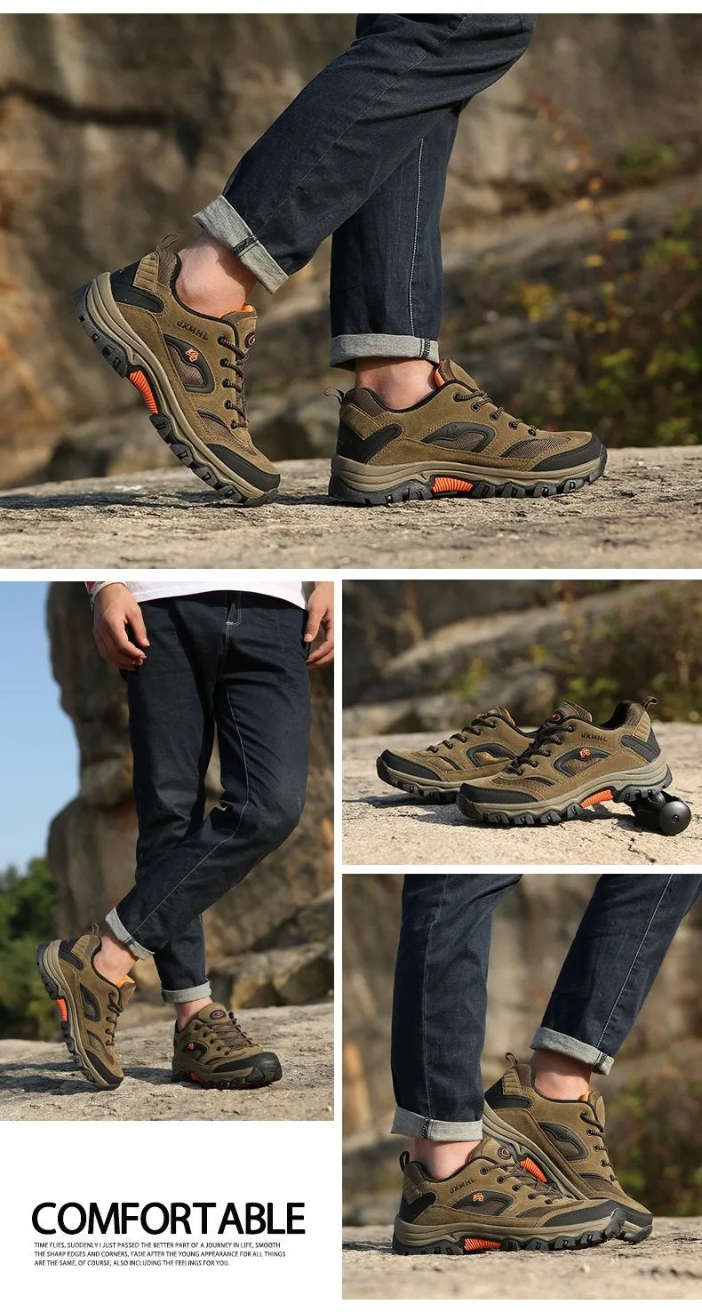 Men Shoes Comfortable Waterproof Outdoor Casual Shoes Lace-Up Rubber Sneakers
