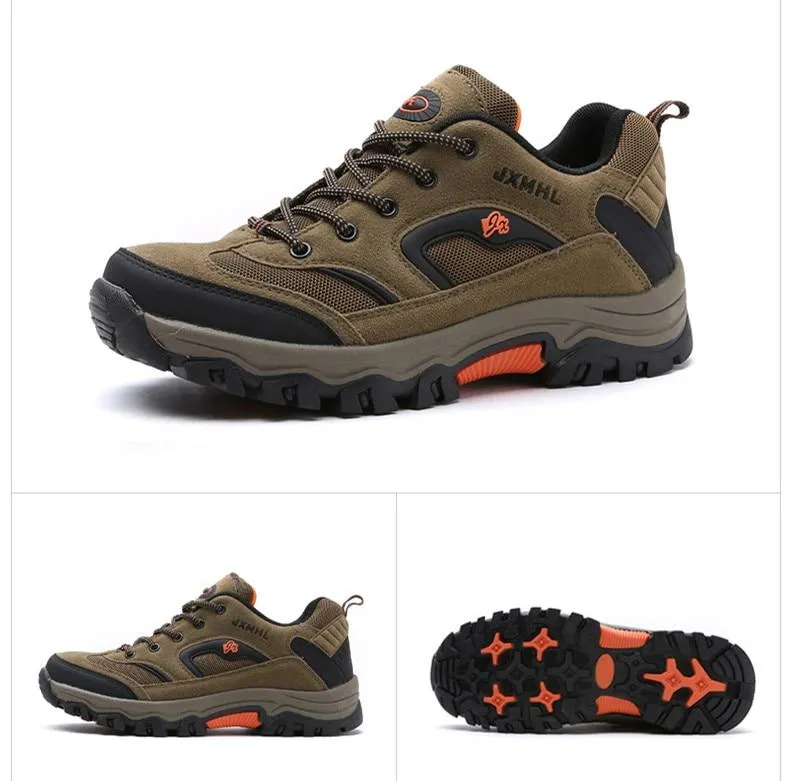 Men Shoes Comfortable Waterproof Outdoor Casual Shoes Lace-Up Rubber Sneakers