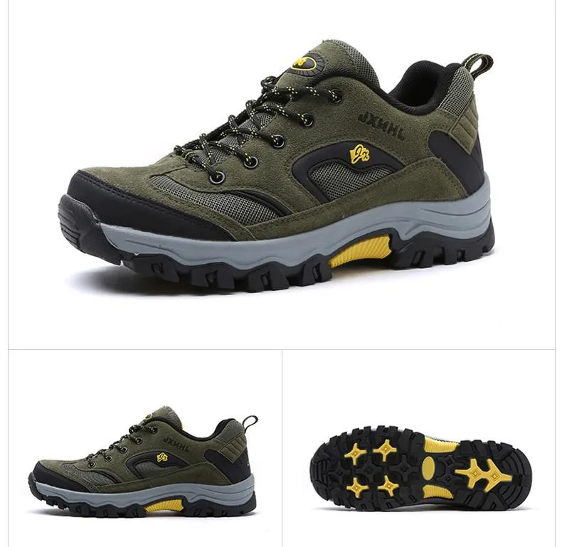 Men Shoes Comfortable Waterproof Outdoor Casual Shoes Lace-Up Rubber Sneakers