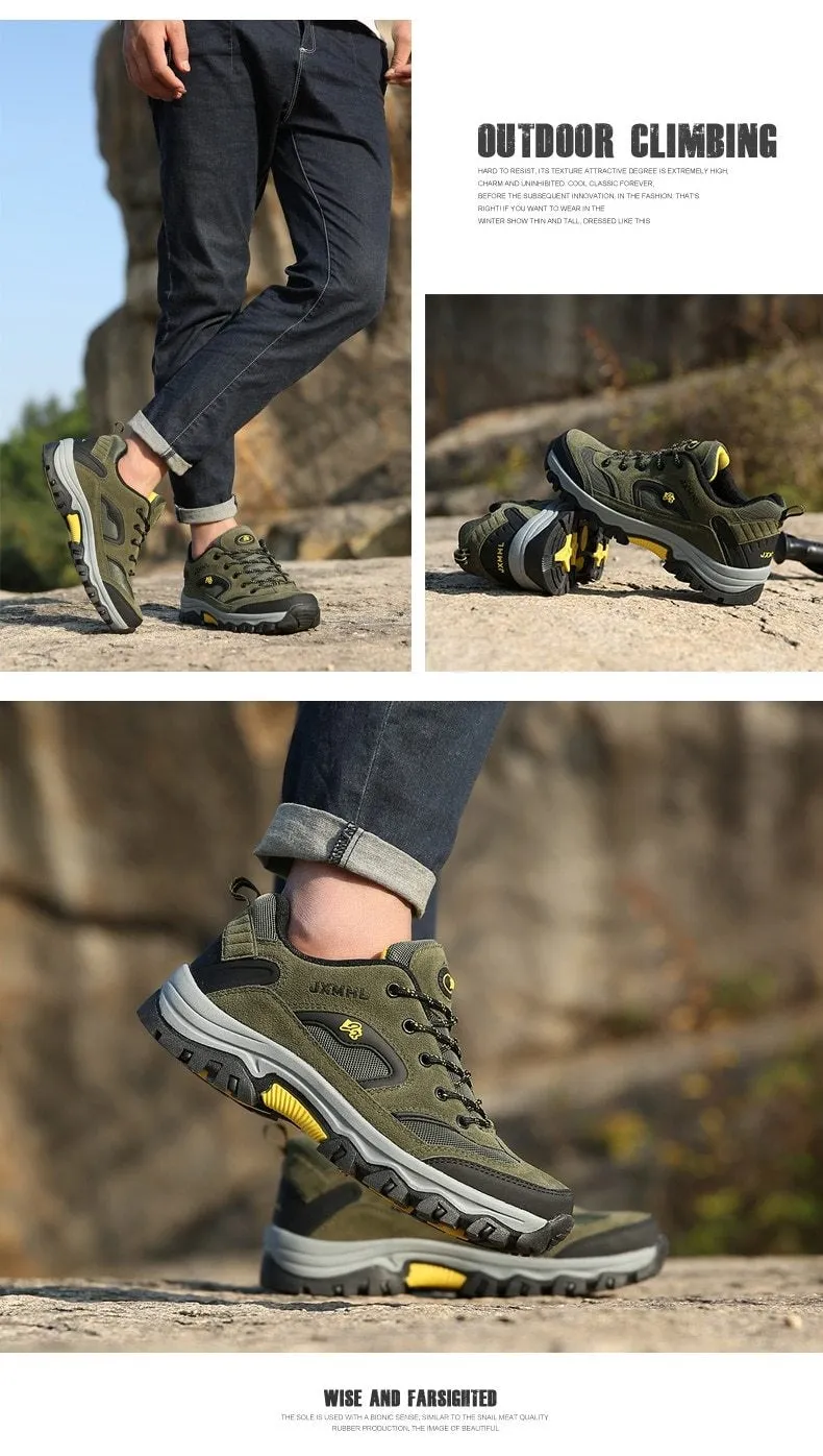 Men Shoes Comfortable Waterproof Outdoor Casual Shoes Lace-Up Rubber Sneakers