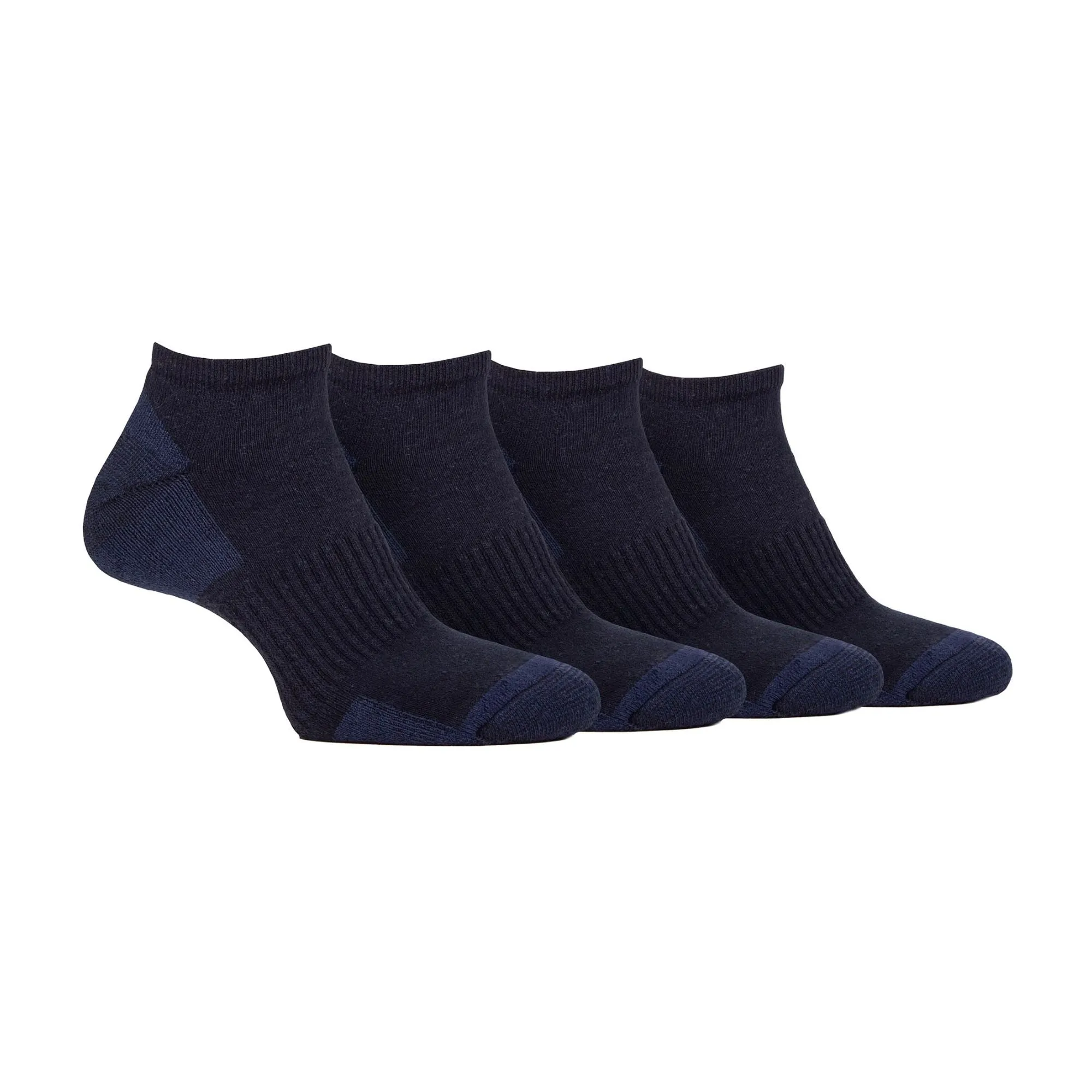 Men's Breathable Cushioned Low Cut Trainer Socks - Pack of 4