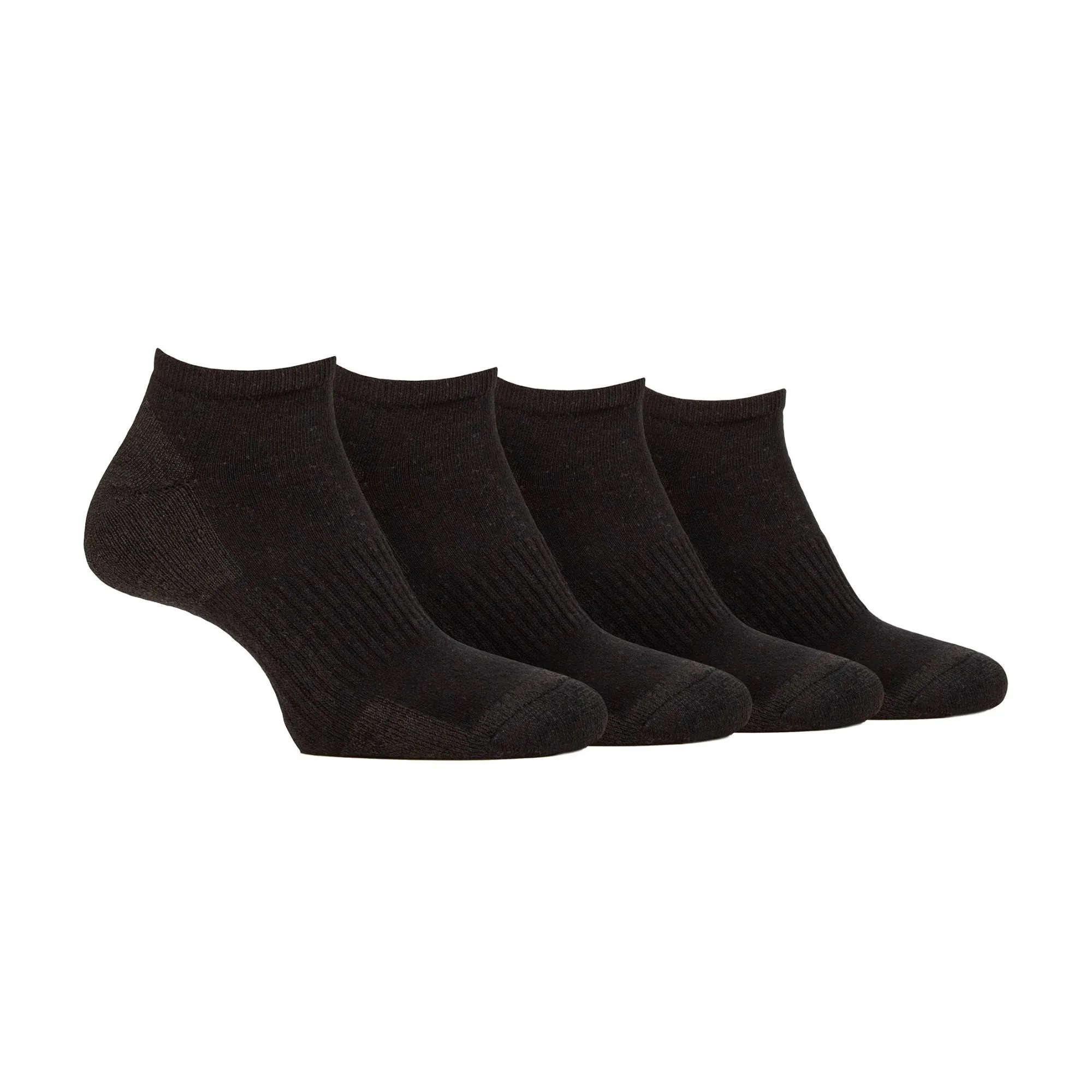 Men's Breathable Cushioned Low Cut Trainer Socks - Pack of 4