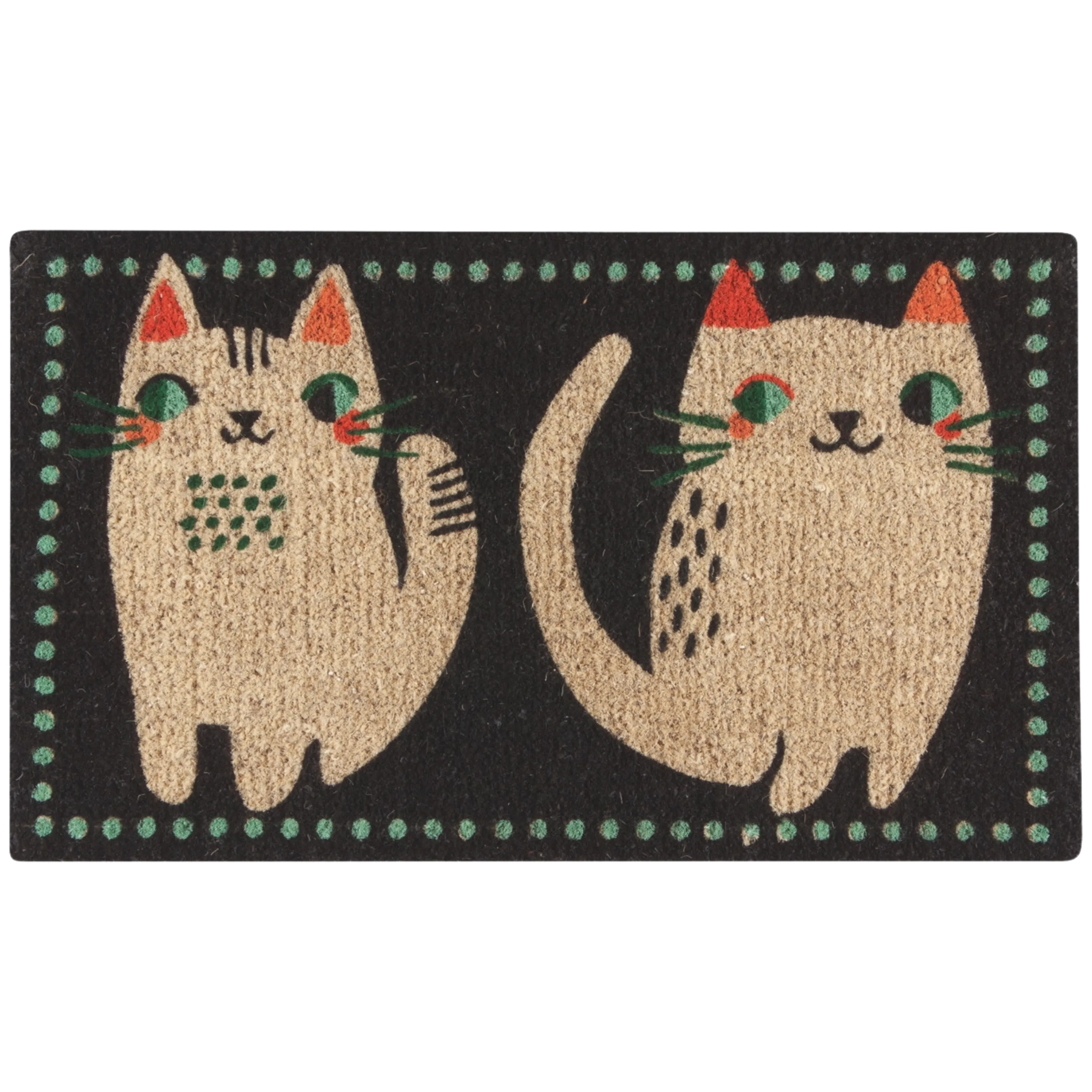 Meow Meow Coir Fiber Printed Doormat