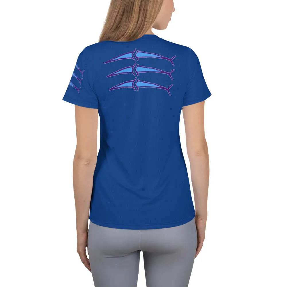 Micronesia Navigator Dolphins All-Over Print Women's Athletic T-shirt