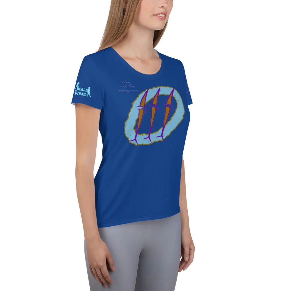 Micronesia Navigator Dolphins All-Over Print Women's Athletic T-shirt