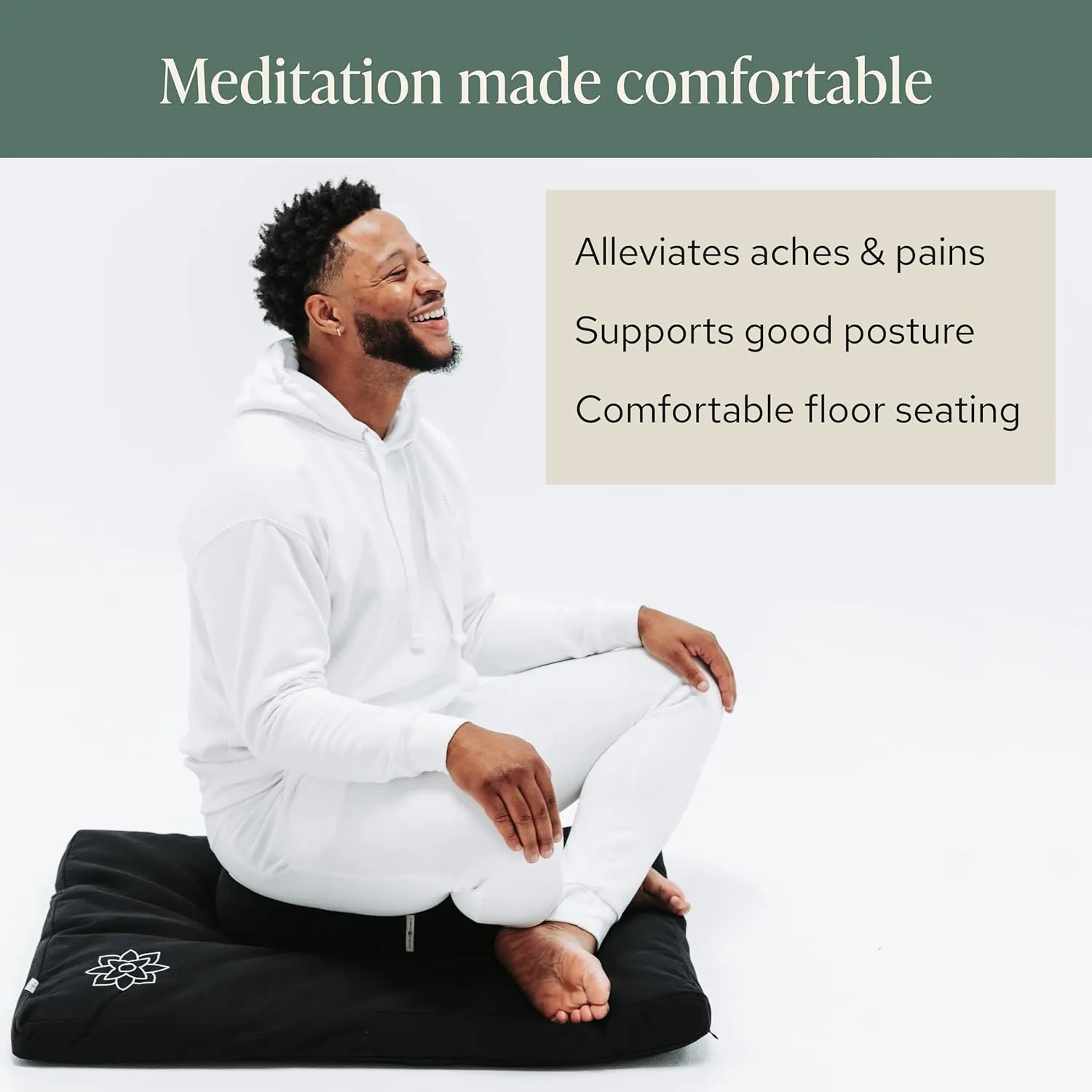 Mindful & Modern Meditation Cushion & Zabuton Meditation Mat Bundle