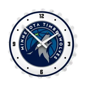 Minnesota Timberwolves: Bottle Cap Lighted Wall Clock