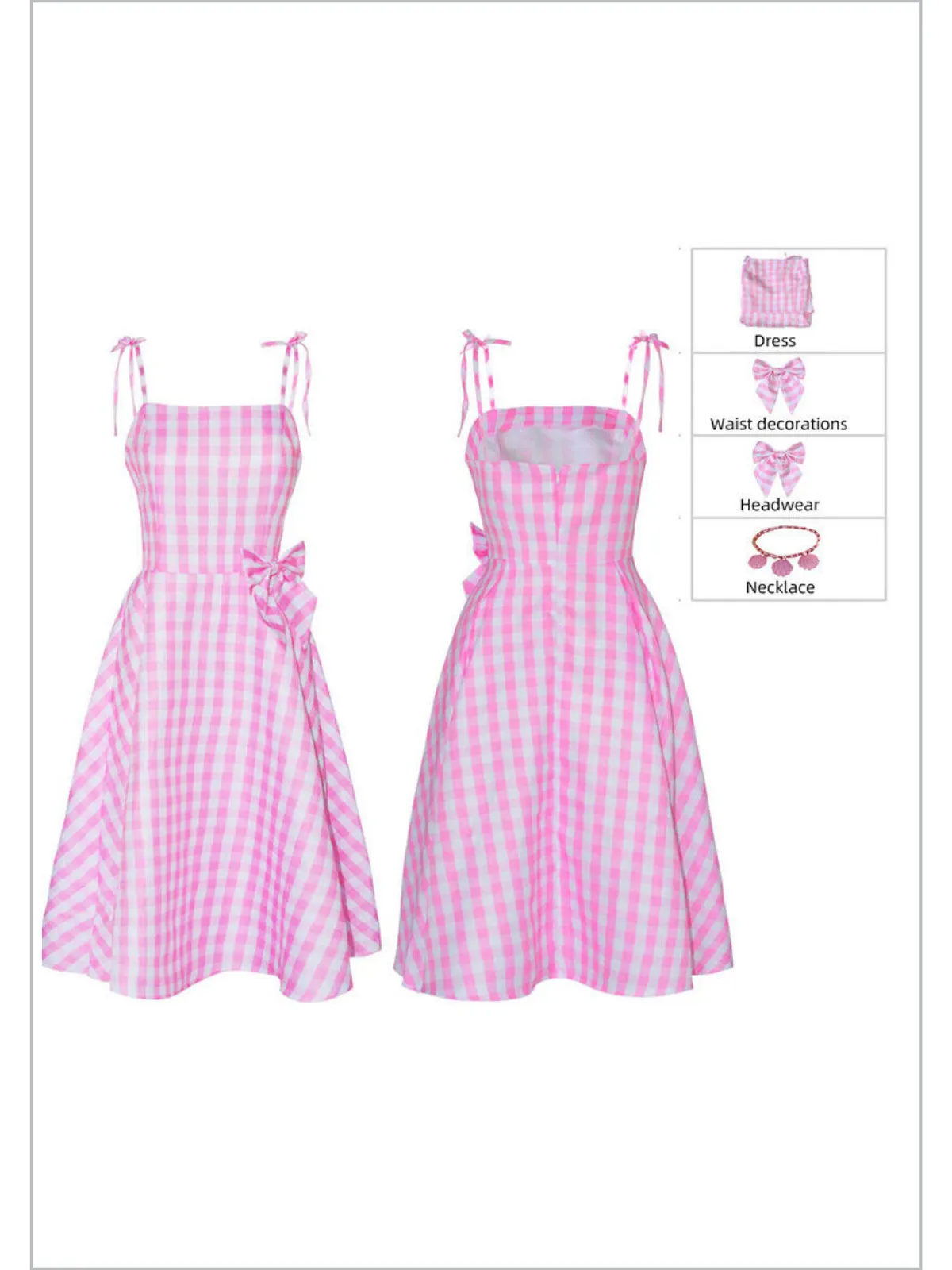 Mommy and Me Barbiecore Gingham Dress Costumes