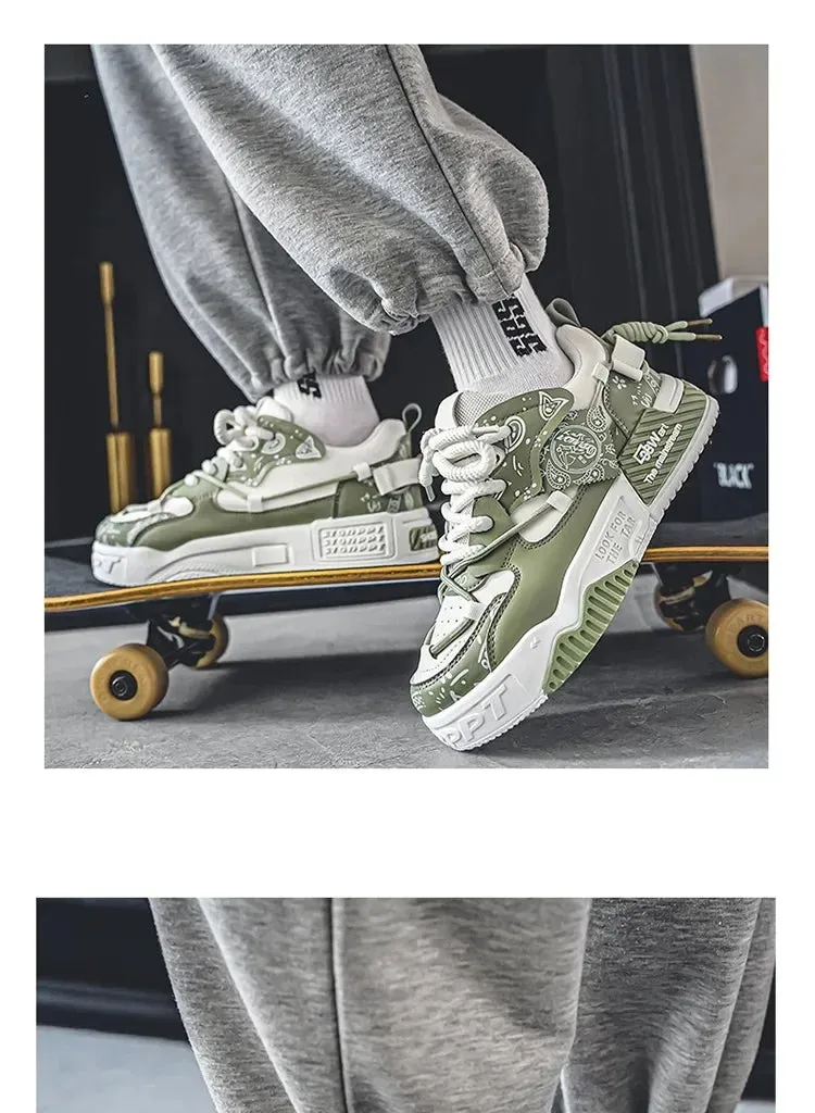 New Spring Trendy Men's Shoes Versatile Casual Board Shoes Men's Niche Original Explosion Style Thick Bottom Sports Shoes