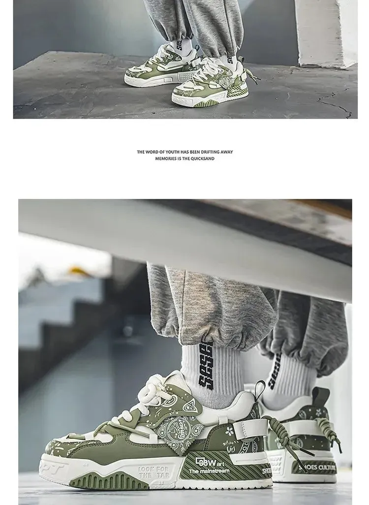 New Spring Trendy Men's Shoes Versatile Casual Board Shoes Men's Niche Original Explosion Style Thick Bottom Sports Shoes