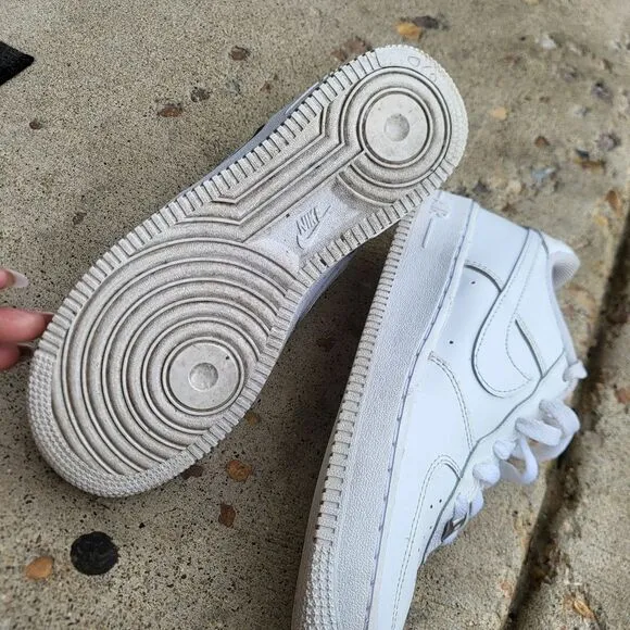 Nike Air Force 1 Trainers Triple White 314192-117 2020 Iconic Shoes US 6Y
