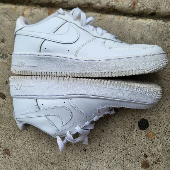 Nike Air Force 1 Trainers Triple White 314192-117 2020 Iconic Shoes US 6Y