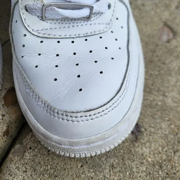Nike Air Force 1 Trainers Triple White 314192-117 2020 Iconic Shoes US 6Y