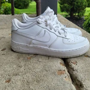 Nike Air Force 1 Trainers Triple White 314192-117 2020 Iconic Shoes US 6Y
