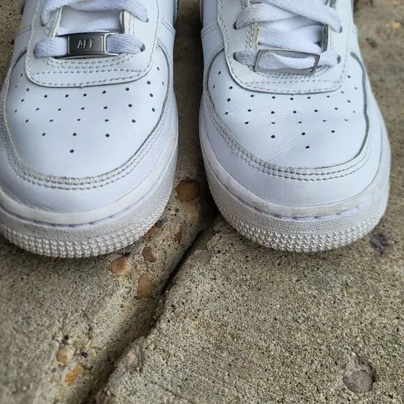 Nike Air Force 1 Trainers Triple White 314192-117 2020 Iconic Shoes US 6Y