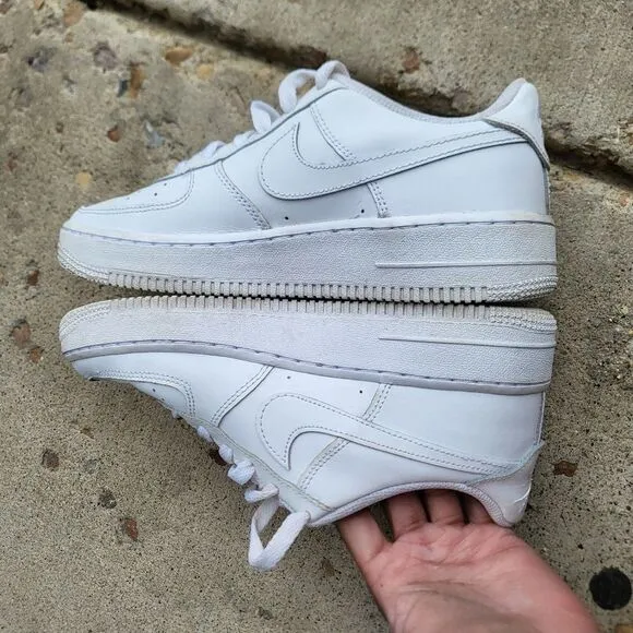 Nike Air Force 1 Trainers Triple White 314192-117 2020 Iconic Shoes US 6Y