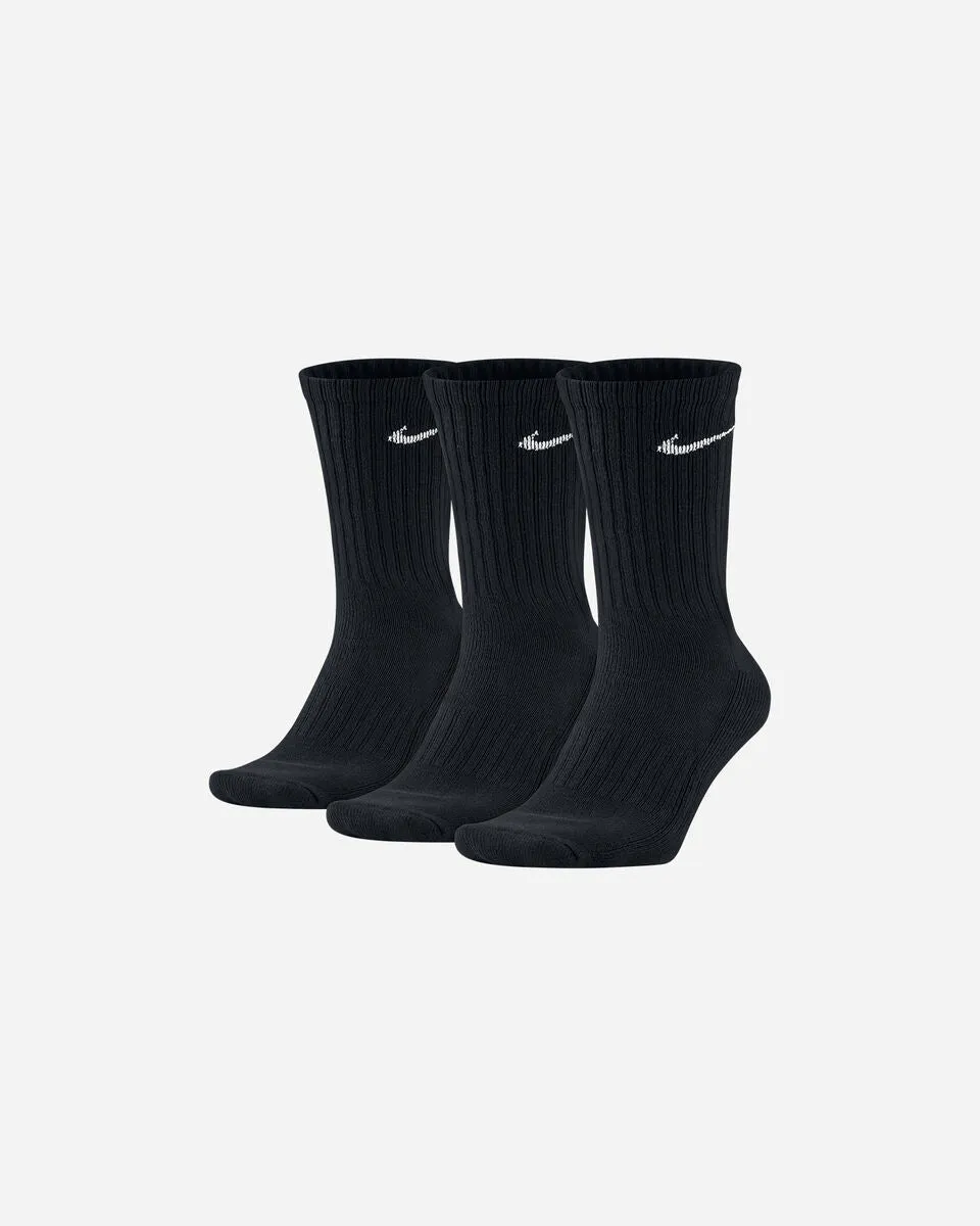 NIKE CALZE EVERYDAY CUSHIONED 3 PACK BIANCHE E NERE
