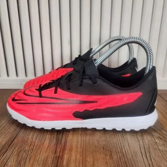 Nike React Phantom GX Pro TF Youth 3.5 Red Black Turf Soccer Cleats DD9567-600