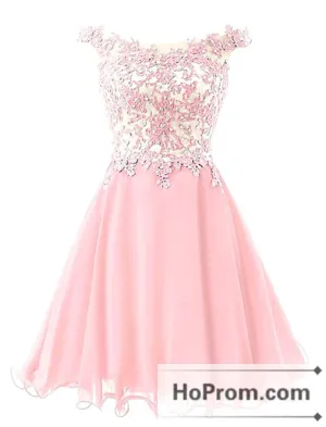 Off Shoulder Applique Mini Prom Dresses Homecoming Dresses
