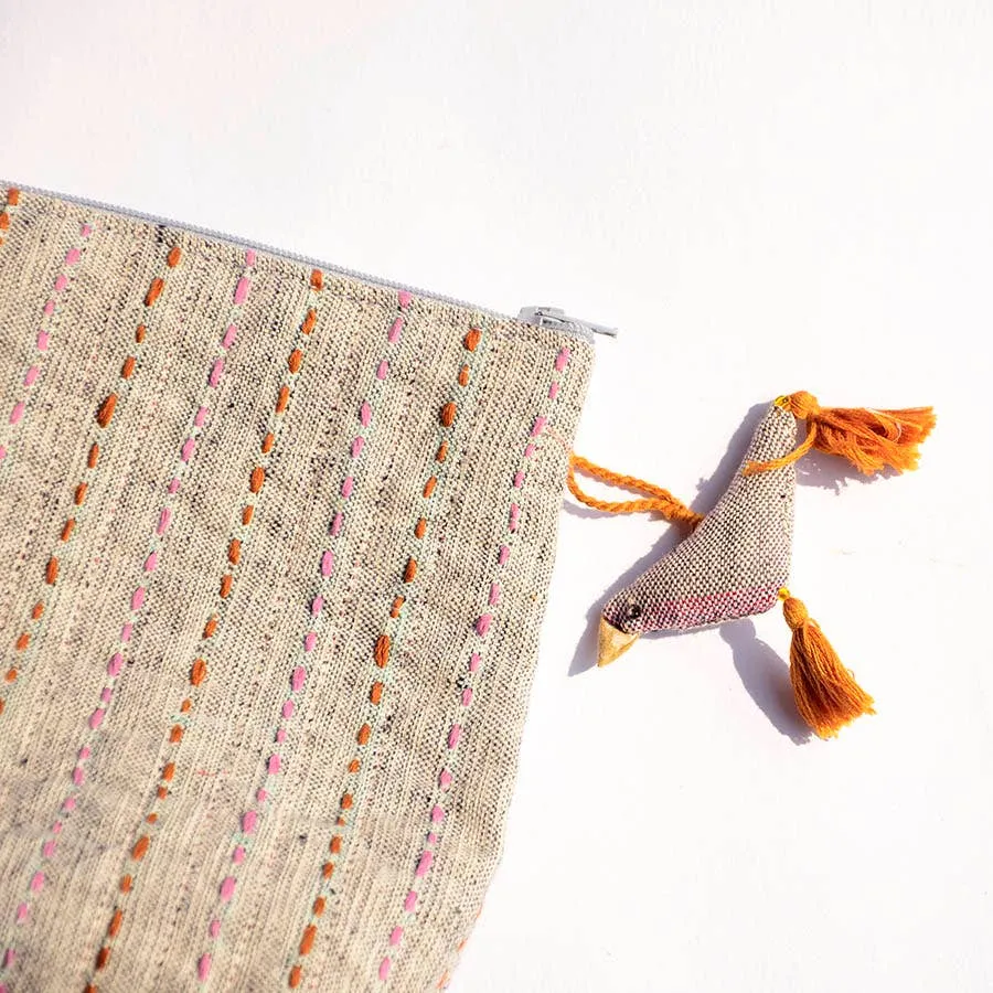 Organic Cotton Small Travel Pouch/Toiletry Bag