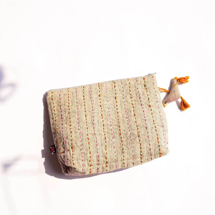 Organic Cotton Small Travel Pouch/Toiletry Bag