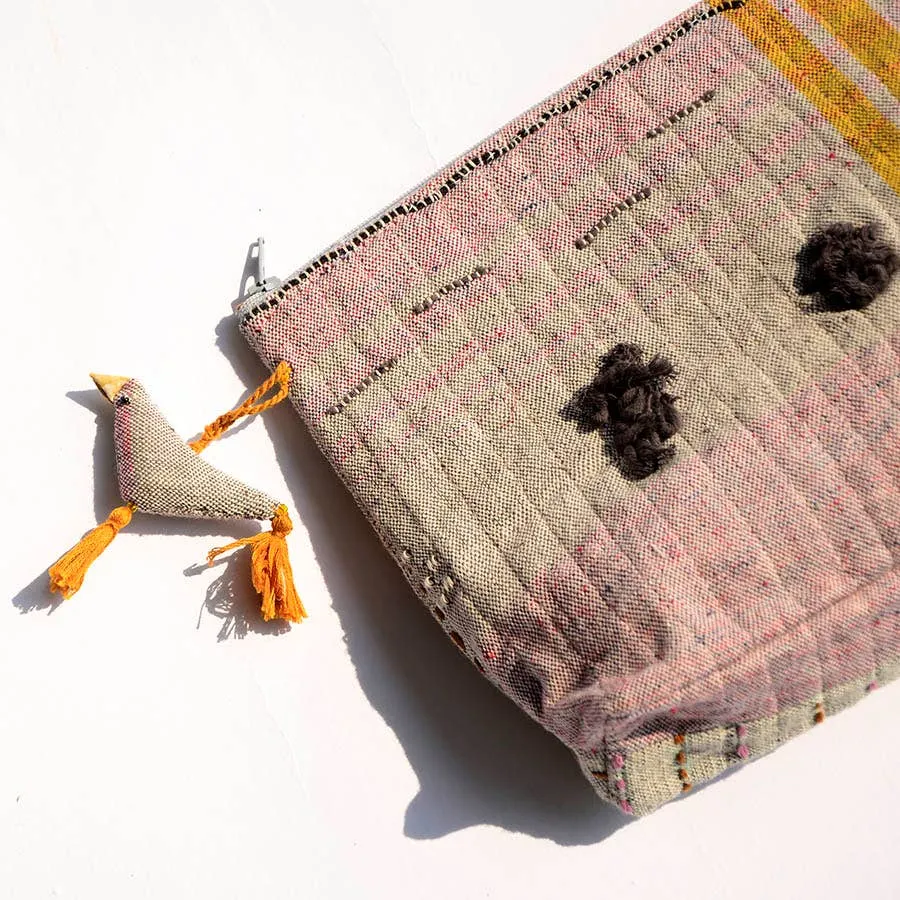 Organic Cotton Small Travel Pouch/Toiletry Bag