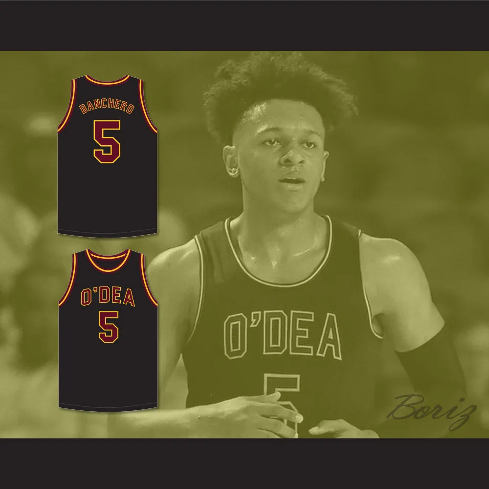 Paolo Banchero 5 O'Dea High School Fighting Irish Black Basketball Jersey 2