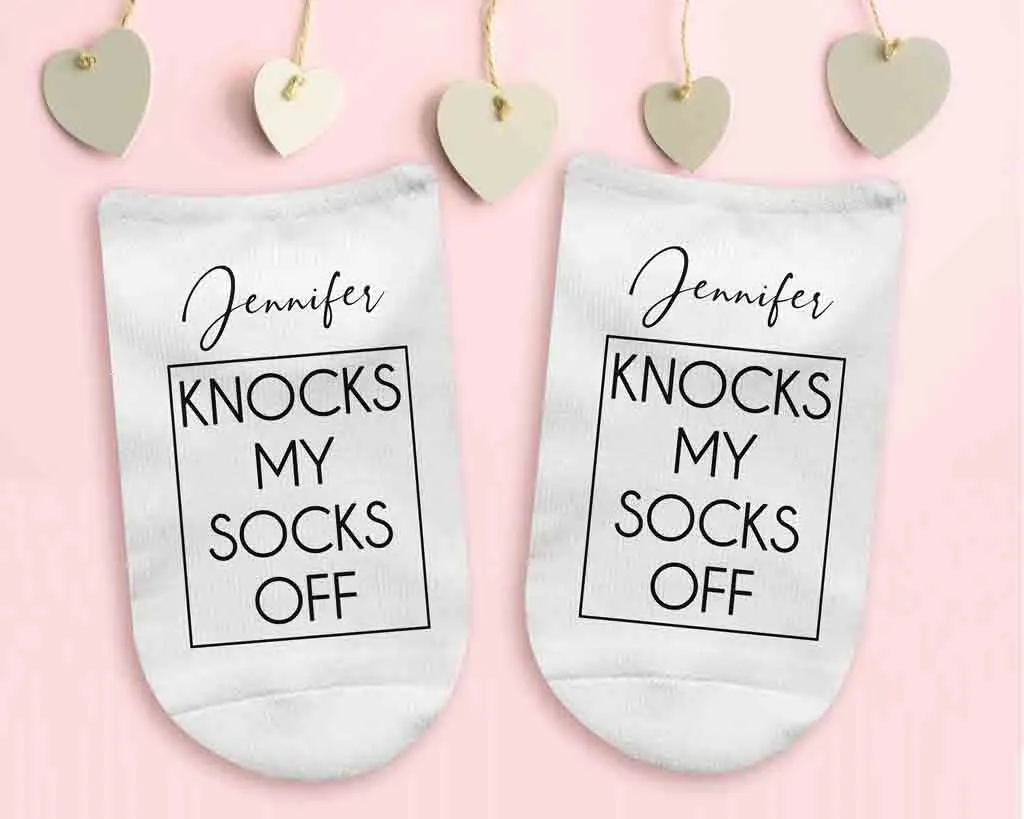 Personalized Knock My Socks Off - No Show Socks - Valentine's Day Gifts