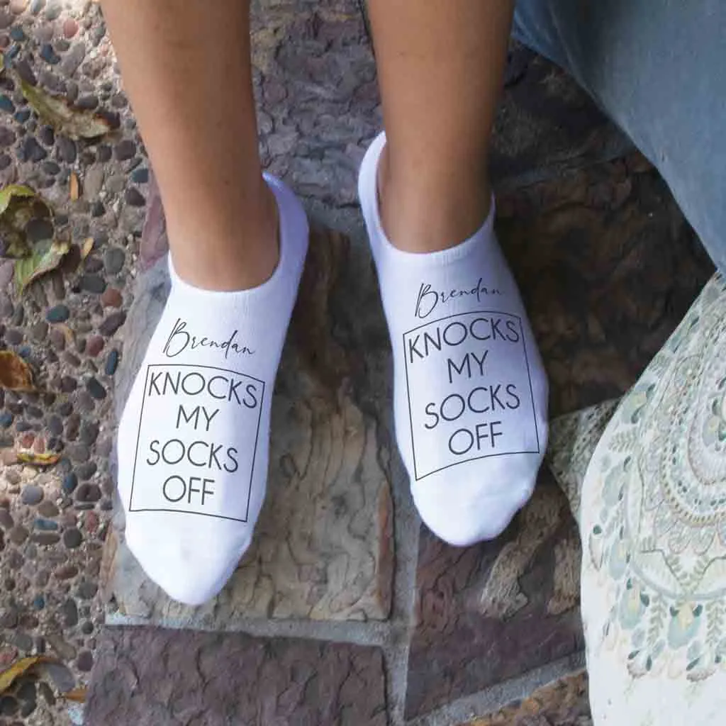 Personalized Knock My Socks Off - No Show Socks - Valentine's Day Gifts