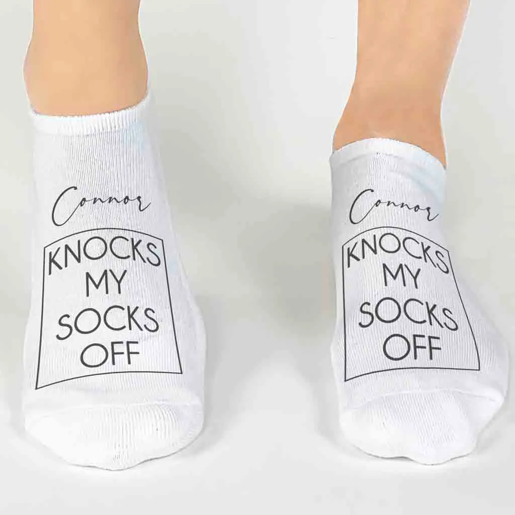 Personalized Knock My Socks Off - No Show Socks - Valentine's Day Gifts