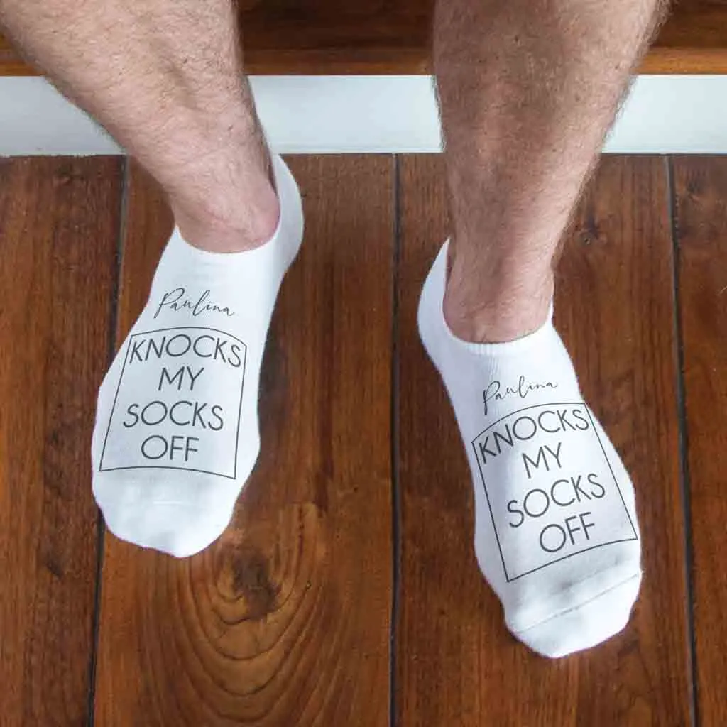 Personalized Knock My Socks Off - No Show Socks - Valentine's Day Gifts