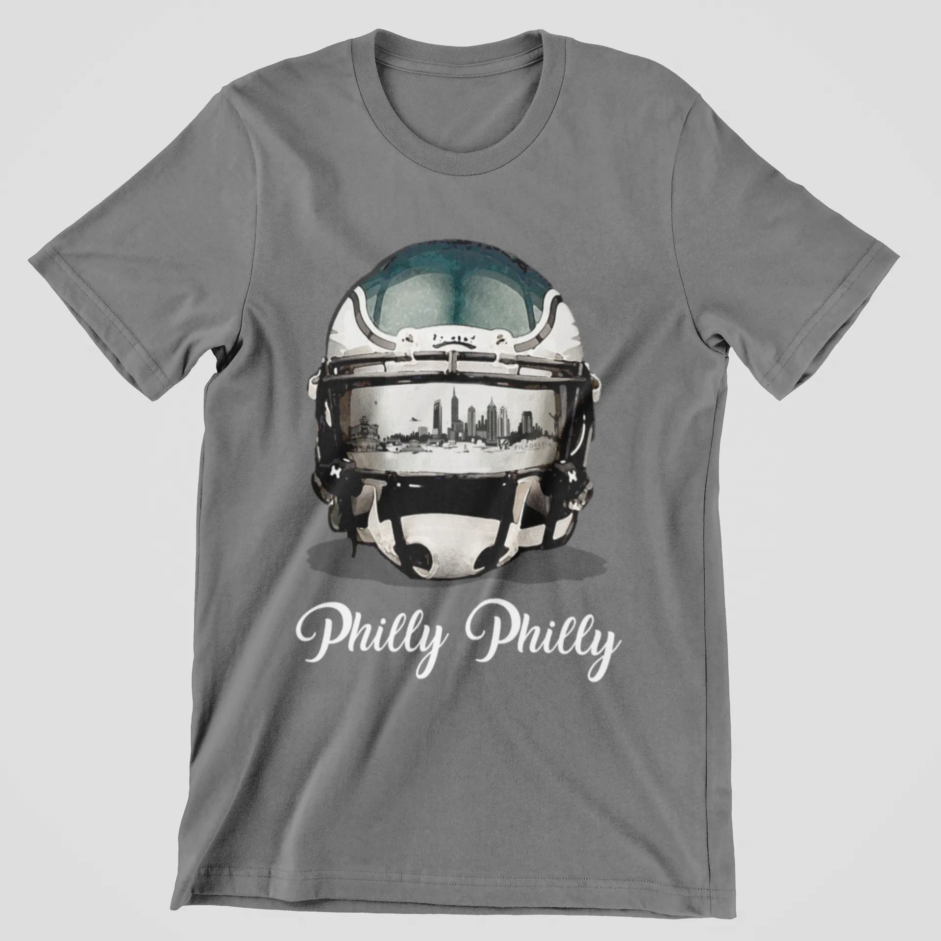 Philly Philly Philadelphia Skyline Eagles Helmet Tee