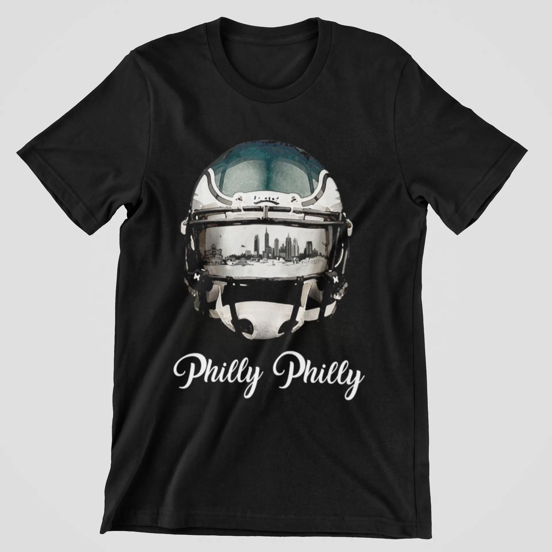Philly Philly Philadelphia Skyline Eagles Helmet Tee