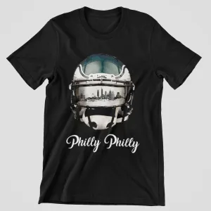 Philly Philly Philadelphia Skyline Eagles Helmet Tee